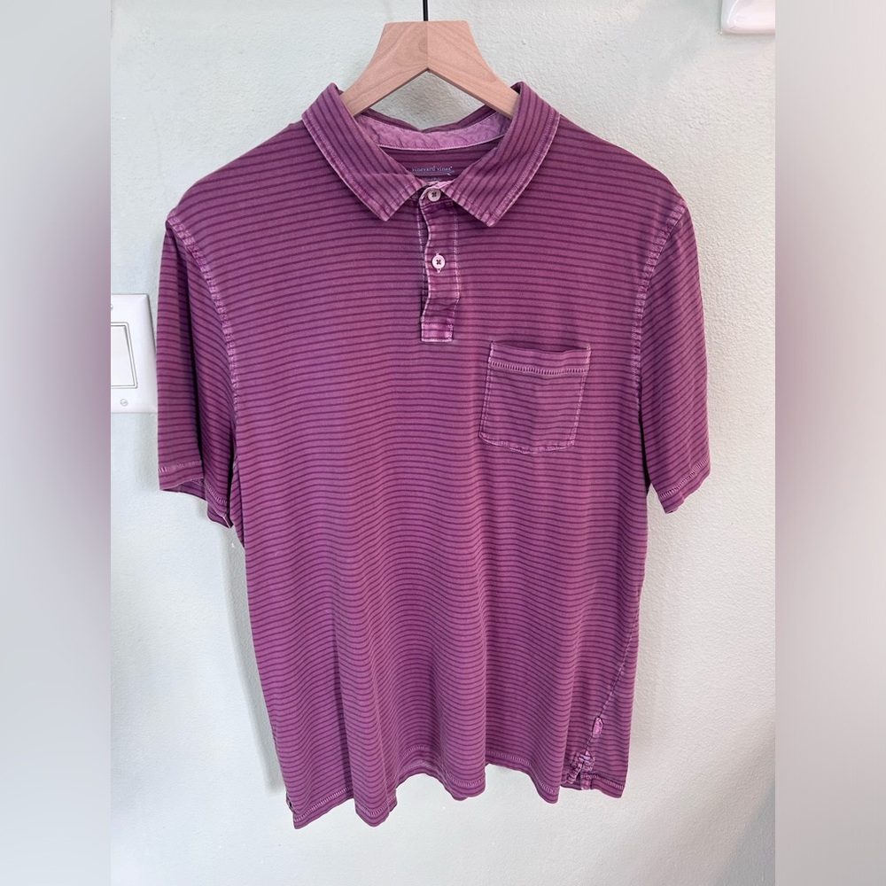 Vineyard vines purple striped polo